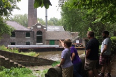 MILL FROM LOCK WALL  WITH INTERESTED YOUNGSTERS